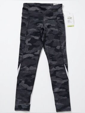 Old Navy | Black Gray Camo 4-Way Stretch Girl leggings | M/8